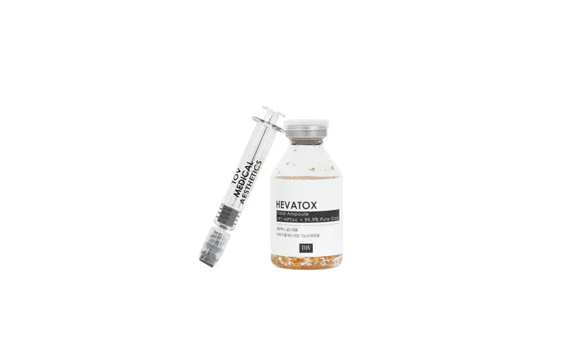 Revatox vial and syringe on a white background
