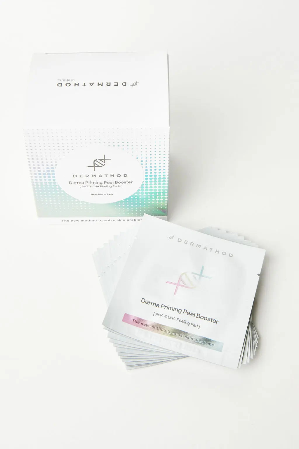Dermatopod derma peeling peel packets on a white background